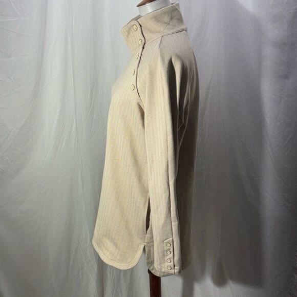 J McLaughlin Marisa PUllover Turtle/Funnel Neck top  sweater pockets Sz L - Picture 4 of 9